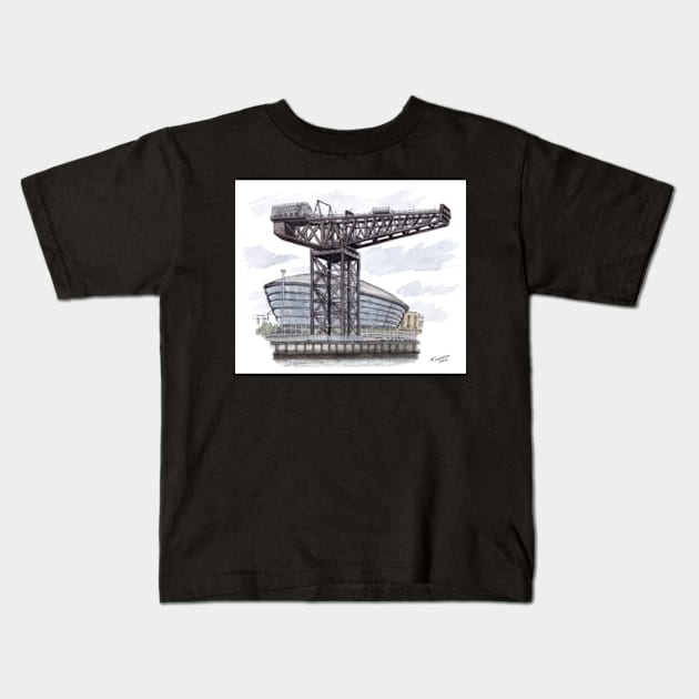 Finnieston Crane Glasgow Kids T-Shirt by tomnapper